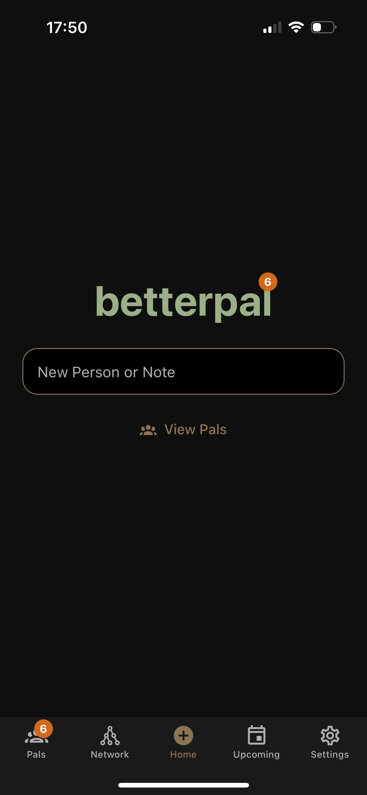 BetterPal Home Screen
