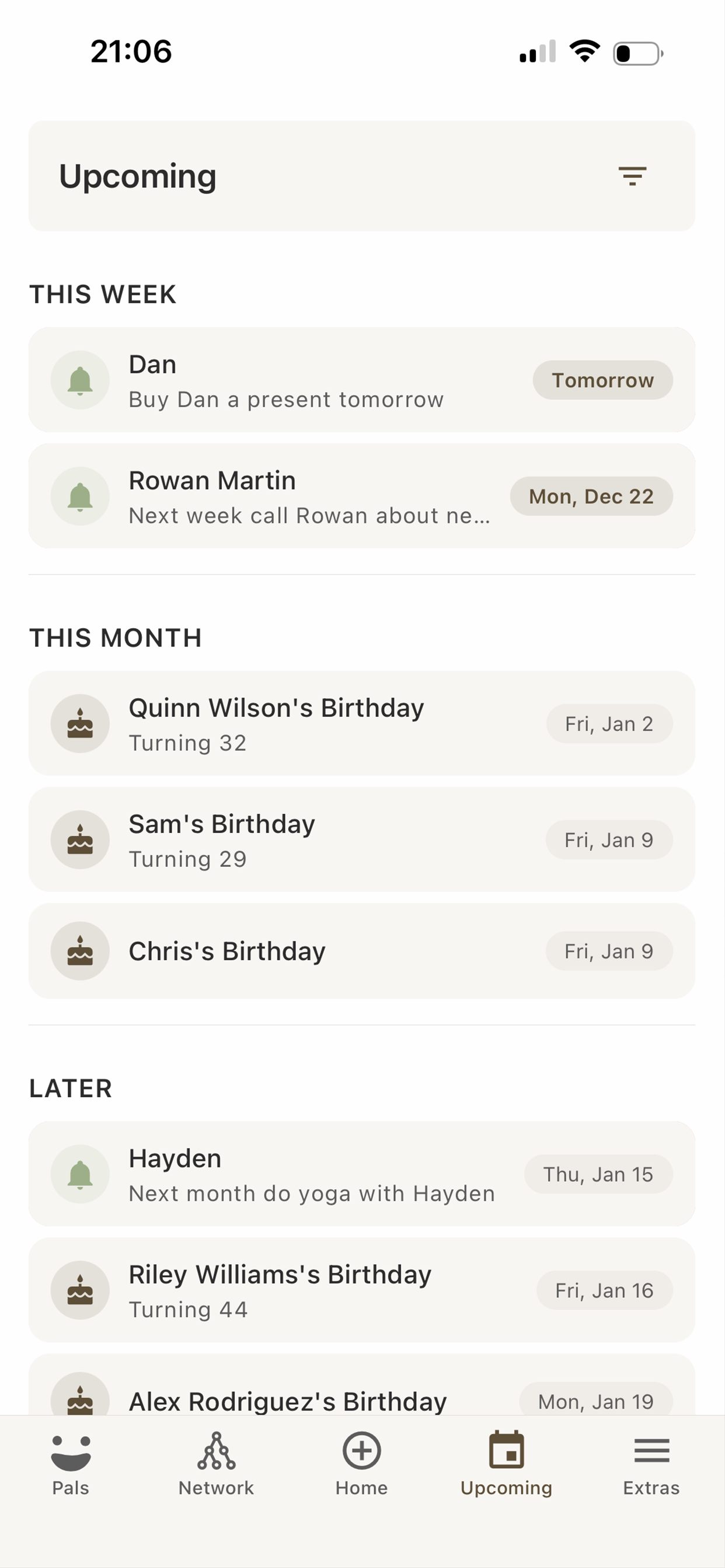 betterpal birthday reminders - never forget important dates