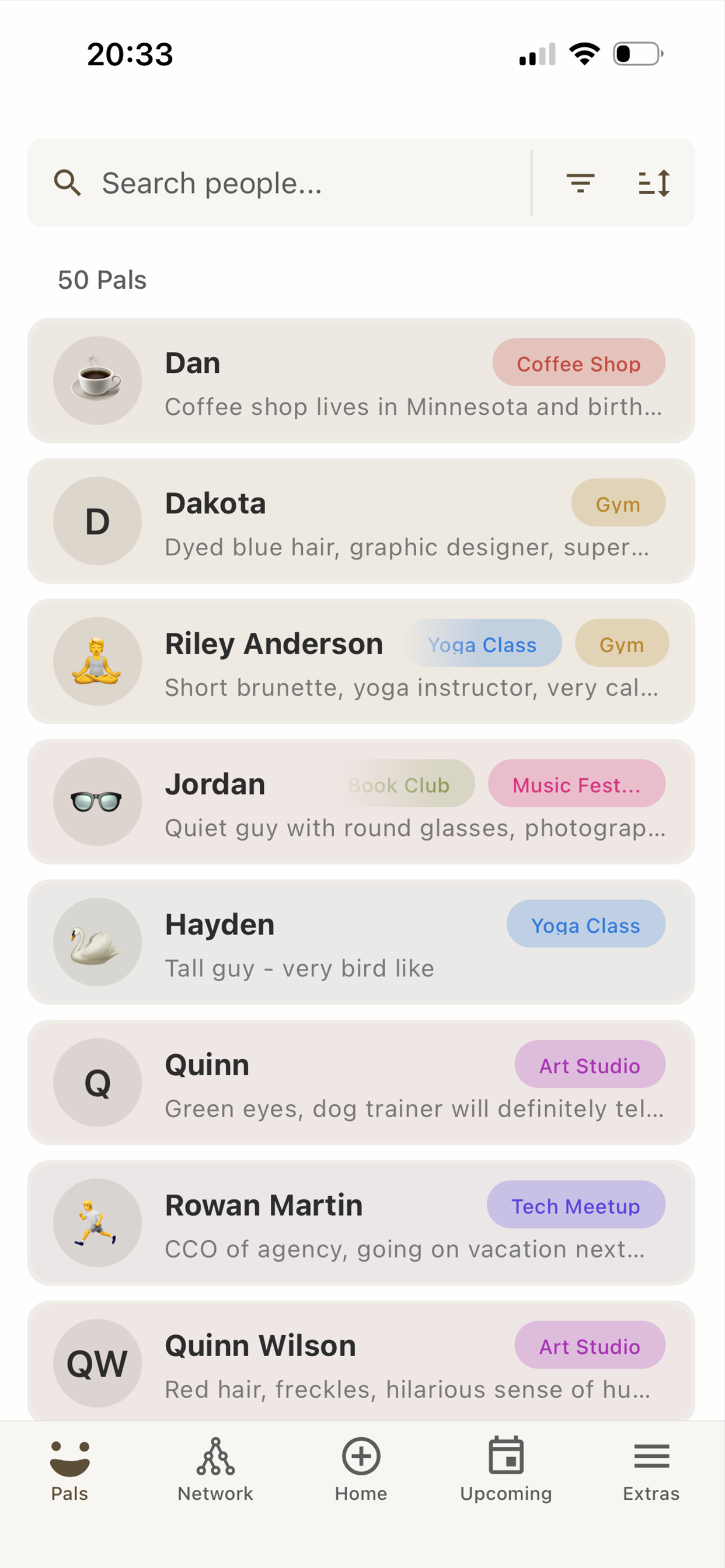 betterpal pals list view - see all your pals